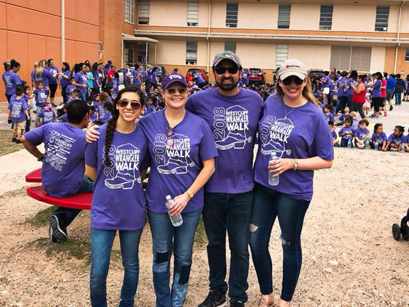 Dentist and team members at charitable walk