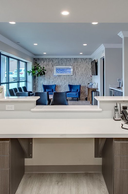 Dental office reception desk